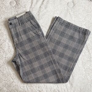 American Eagle Super High Rise Baggy Wide Leg Pants Plaid  - Size 4